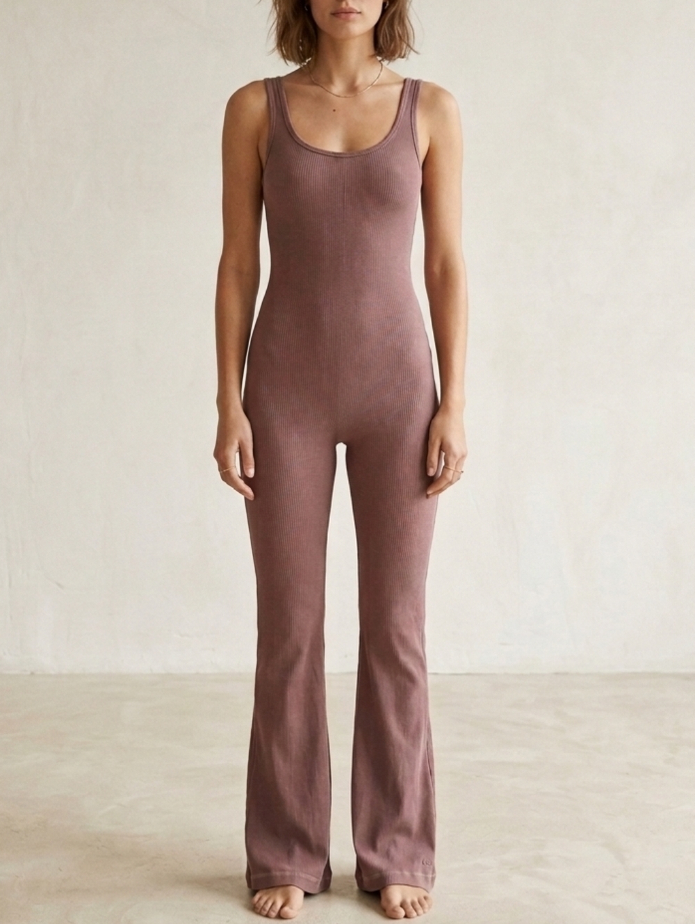 New Women’s Sleeveless Wide-Leg Jumpsuit in Dusty Mauve Size XS
